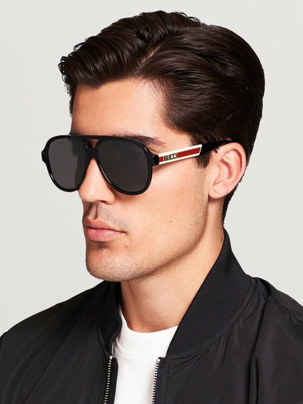 Gucci GG0463S 002 Aviator Sunglasses - Black\Grey - Picture 3 of 11
